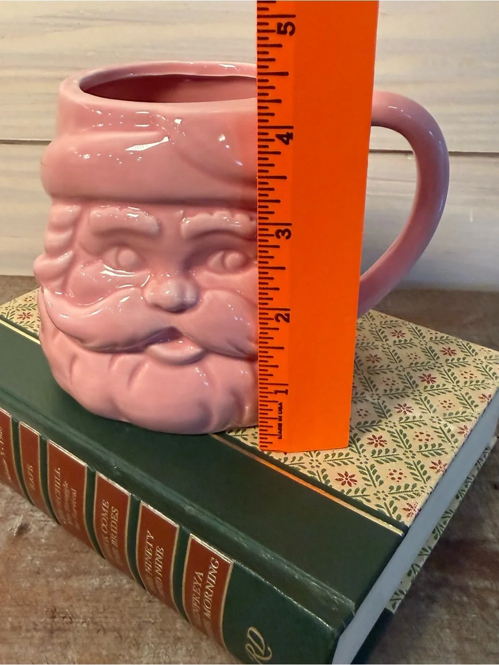 World Market Pink Santa Figural Ceramic Mug Christmas